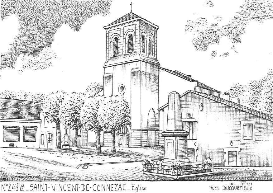 N 24312 - ST VINCENT DE CONNEZAC - église